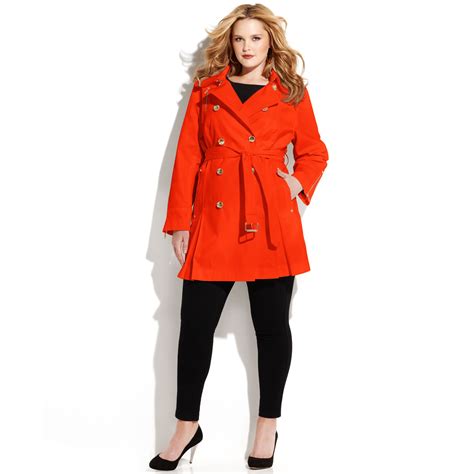 michael kors plus size double breasted belted trench coat|michael michael kors double breasted trench coat .